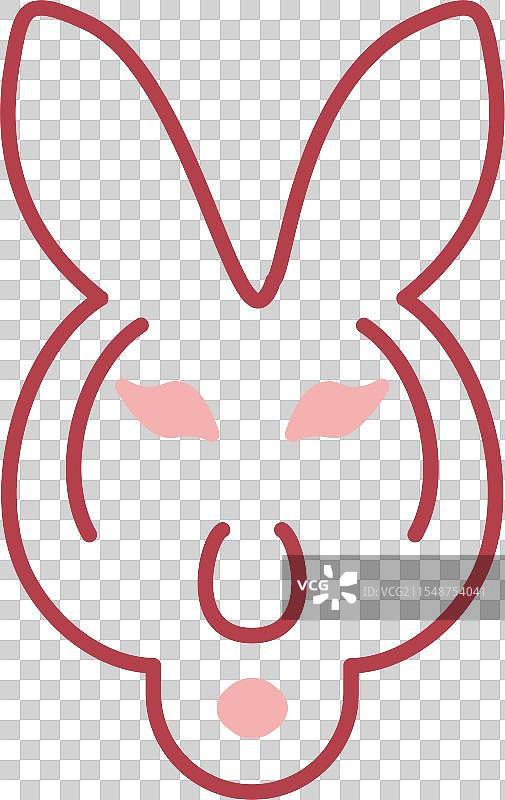 袋鼠线条填充图标图片素材