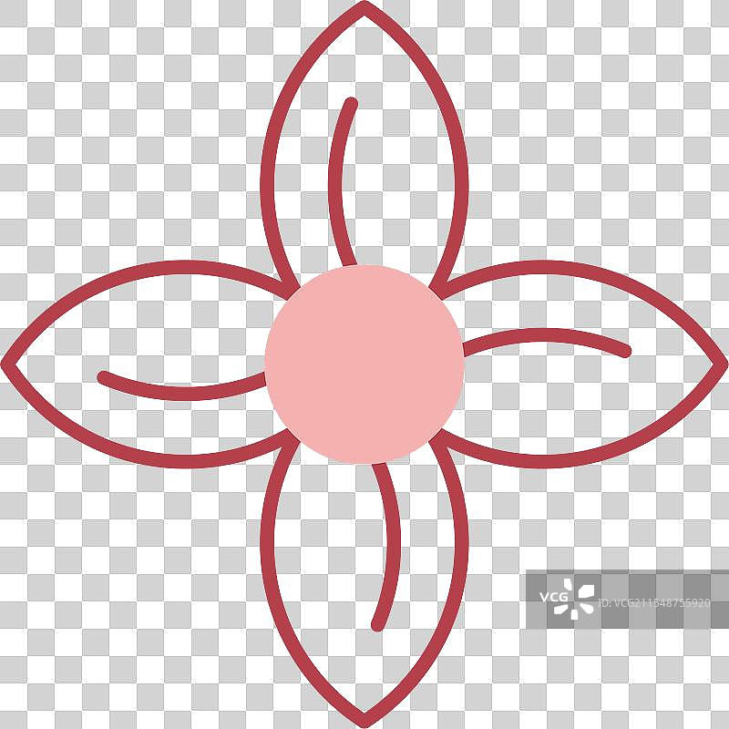 铁线莲线条填充图标图片素材