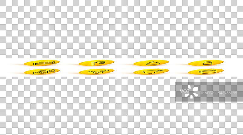 水瓶、牛仔头巾和线条设置图片素材