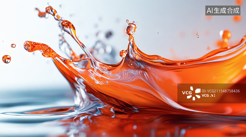 【AI数字艺术】液体饮料滴落溅起的水花图片素材