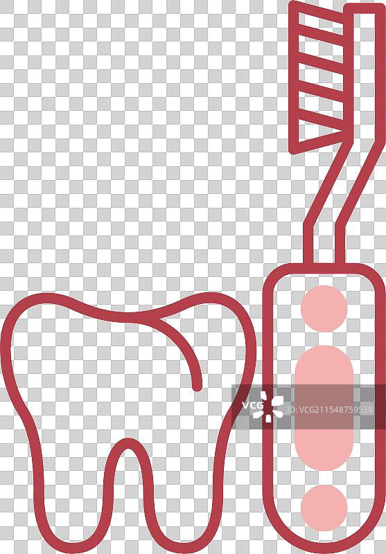 电动牙刷线条填充图标图片素材