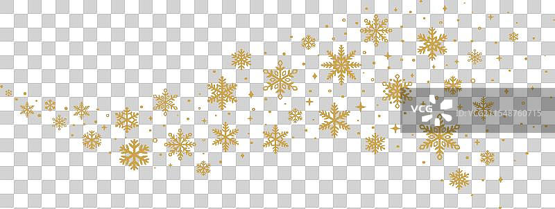 金色雪花波浪装饰节日假日图片素材