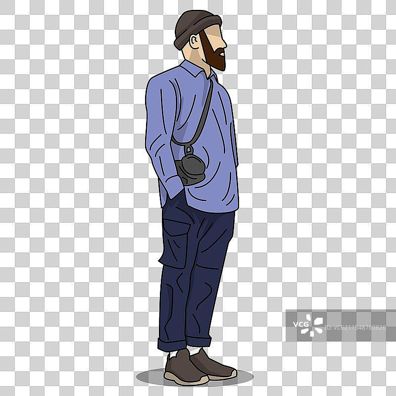 有胡子的男人的酷炫风格图片素材