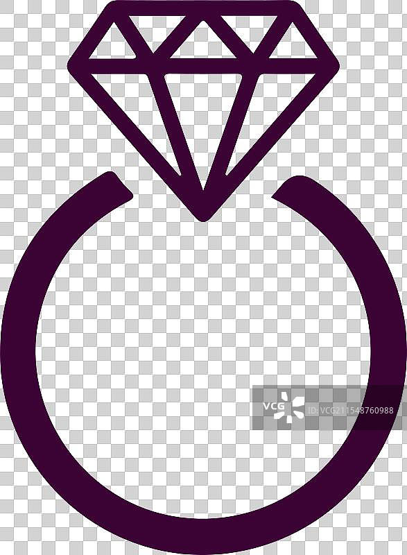 白色背景上的黑色钻石戒指图片素材