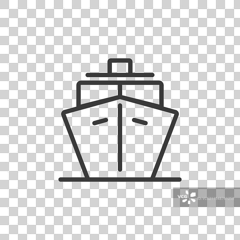 线条设计的大船图标图片素材