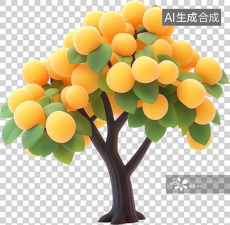 【AI数字艺术】一棵3D卡通李子树图片素材