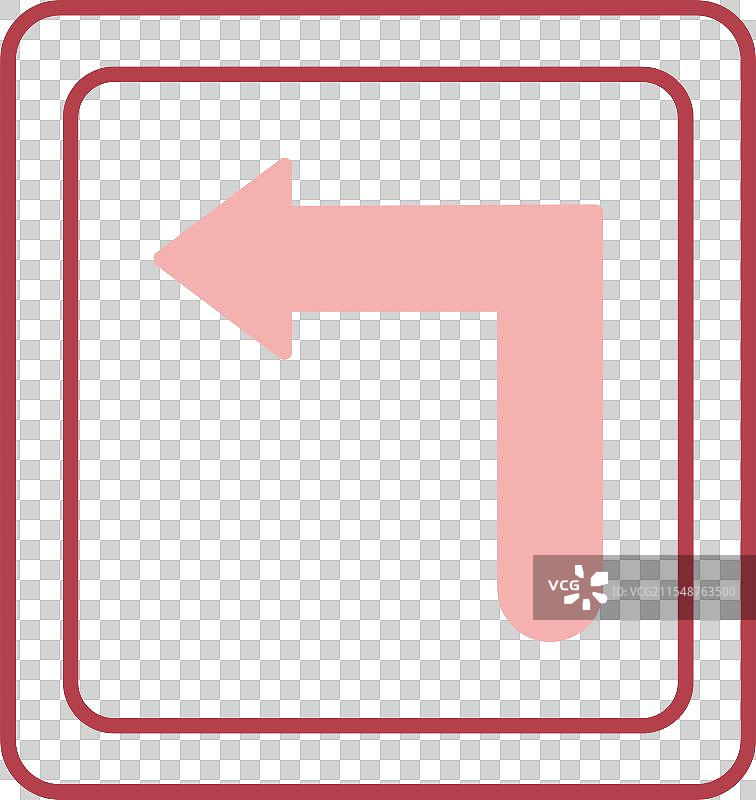 左转线条填充图标图片素材