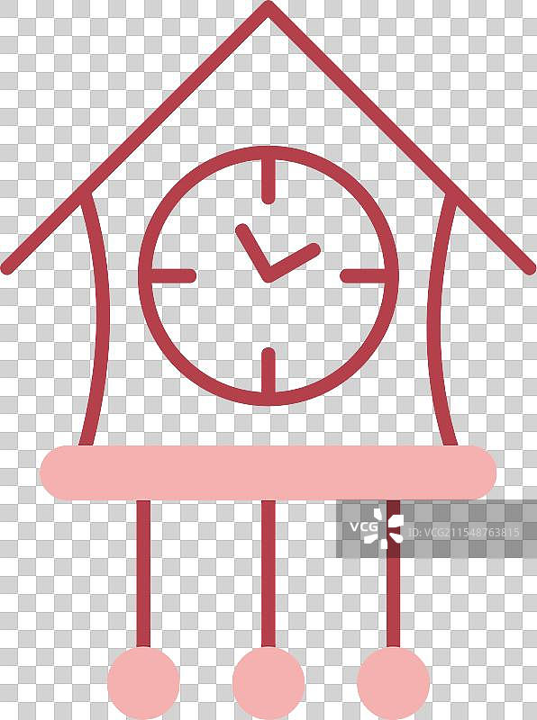 布谷鸟钟线条填充图标图片素材