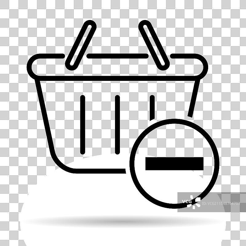 超市纸质购物袋线条阴影图标图片素材