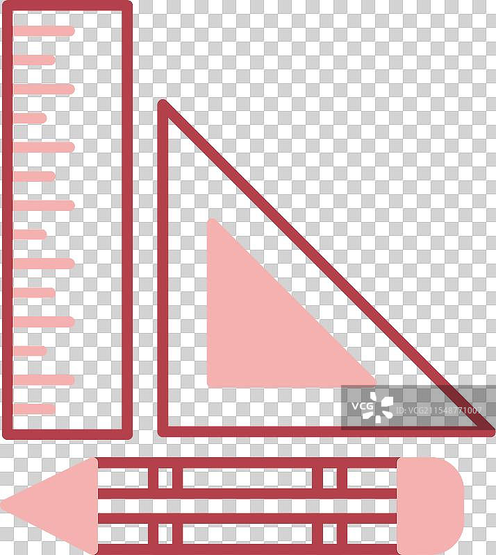 填充图标的直角三角尺图片素材