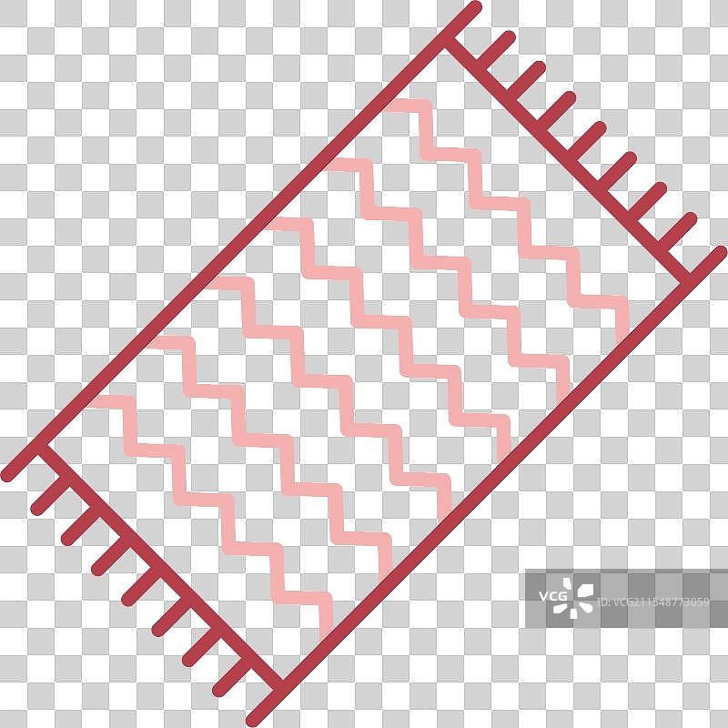 沙滩毛巾线条填充图标图片素材