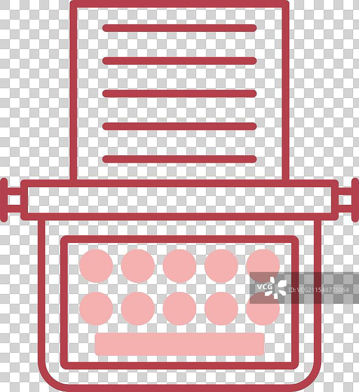 打字机线条填充图标图片素材