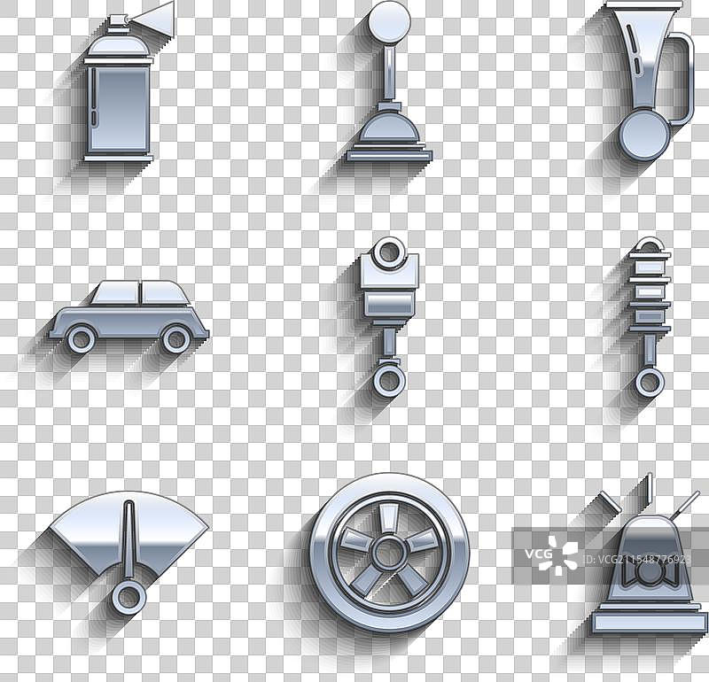 发动机活塞汽车轮子闪光灯警报器震动图片素材