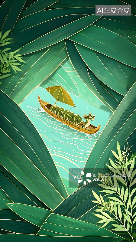 【AI数字艺术】粽叶飘香迎端午图片素材