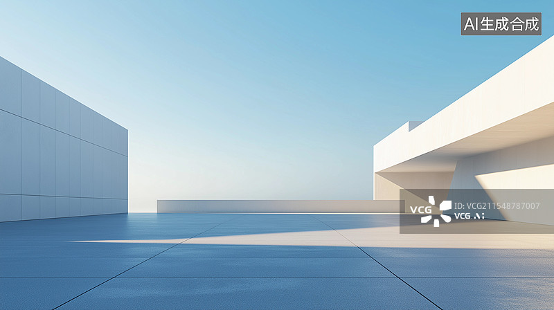 【AI数字艺术】汽车广告背景图——现代风格建筑与广场图片素材