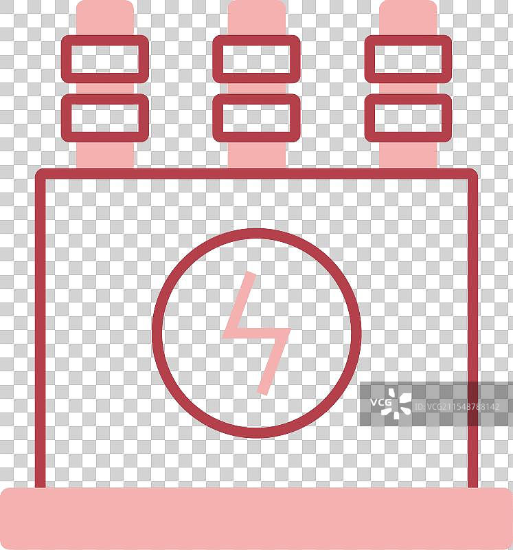 电力变压器线路填充图标图片素材