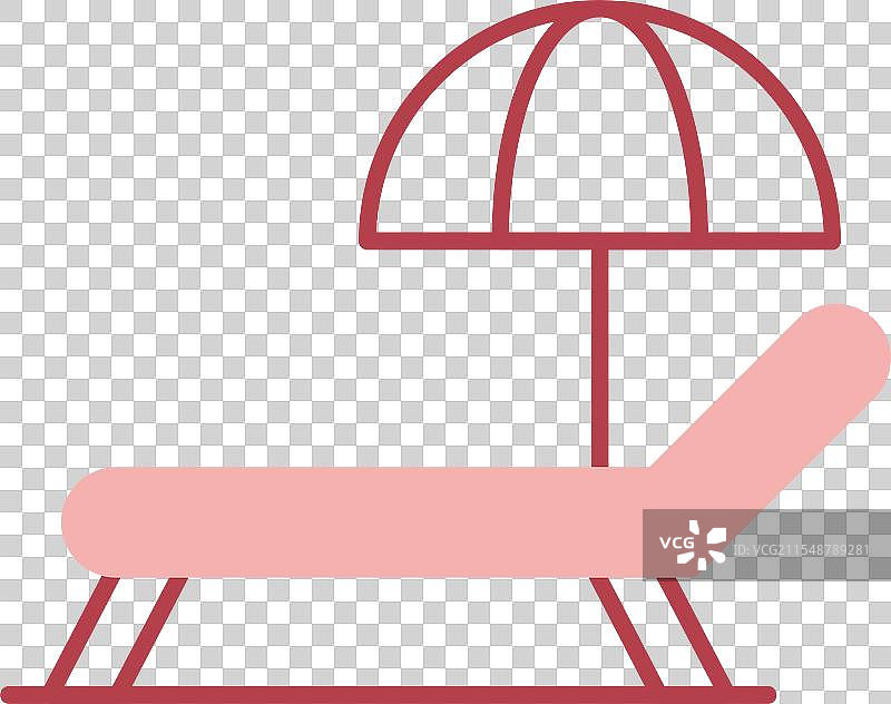 日光浴床线条填充图标图片素材