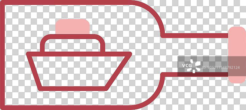 瓶中船线条填充图标图片素材