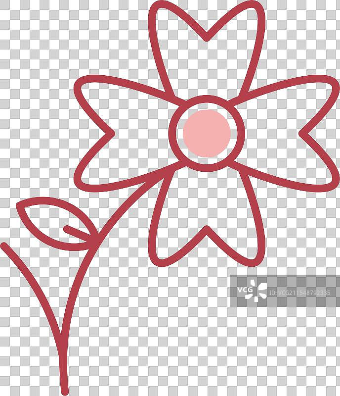 刺叶植物科线条填充图标图片素材