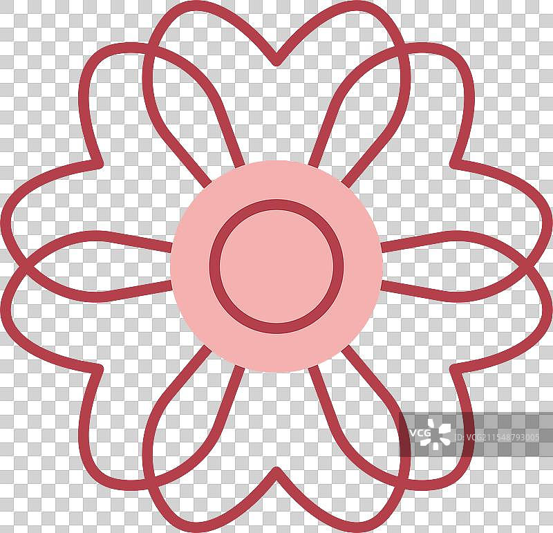 樱花线条填充图标图片素材