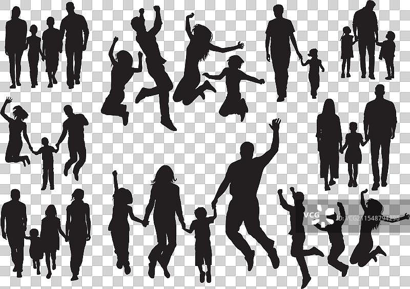 家庭剪影图片素材