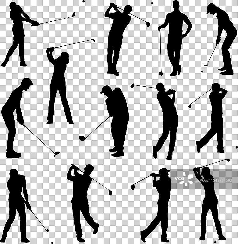 高尔夫球手剪影图片素材
