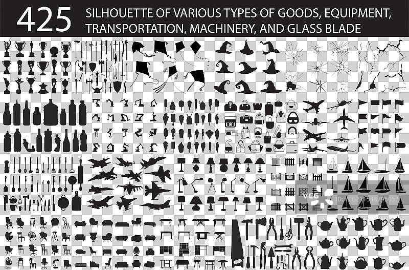 工具设备轮廓集图片素材