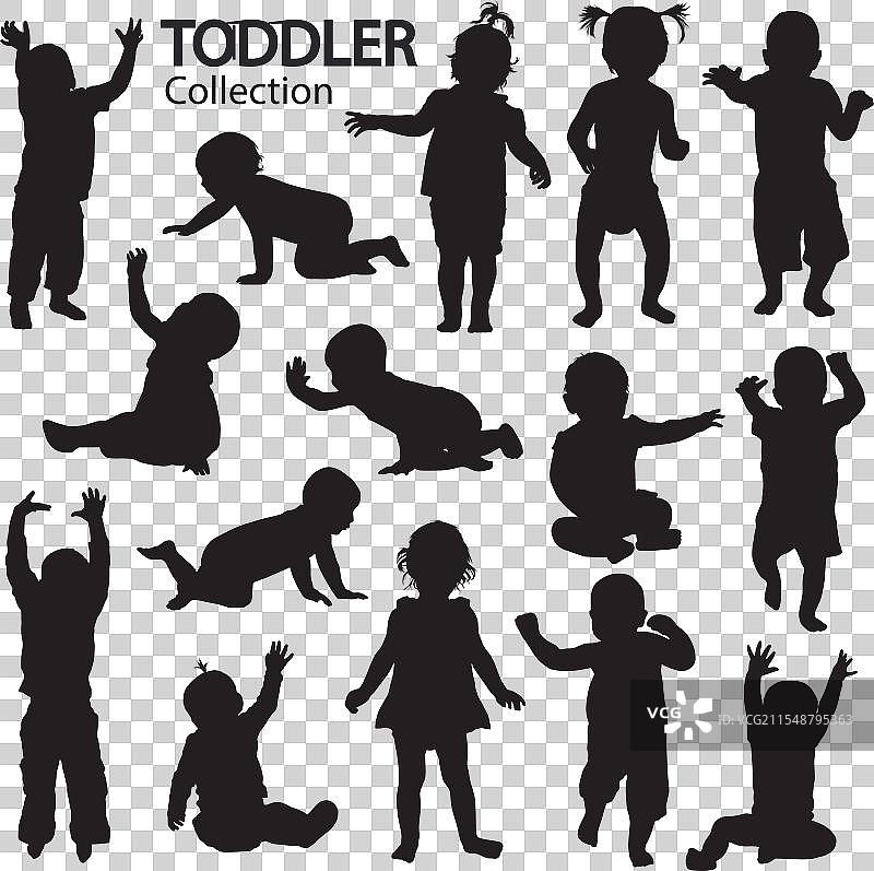 幼儿剪影图片素材