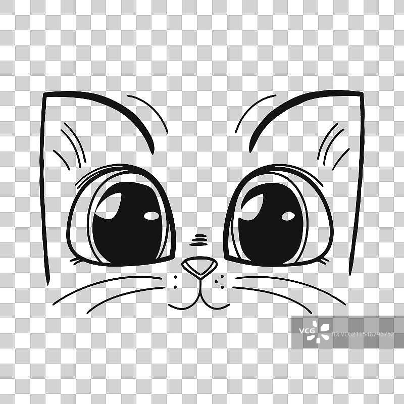 简单的猫脸艺术图片素材