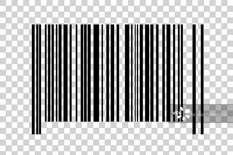 白色背景上孤立的条形码代码条纹图片素材
