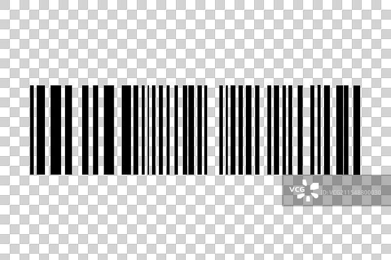 白色背景上孤立的条形码代码条纹图片素材