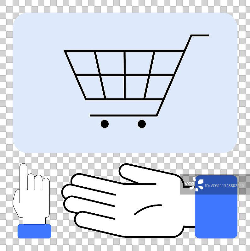 抽象购物车与手势图片素材