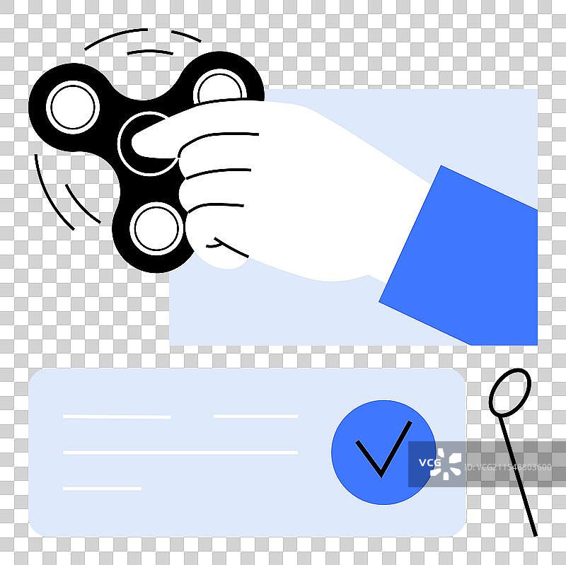 手指旋转一个黑色的指尖陀螺图片素材