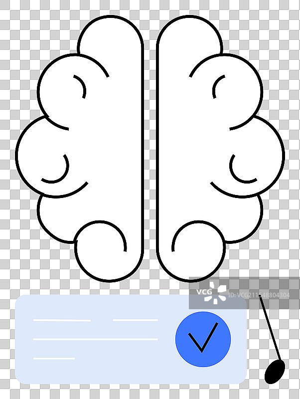 抽象的大脑与检查清单图片素材
