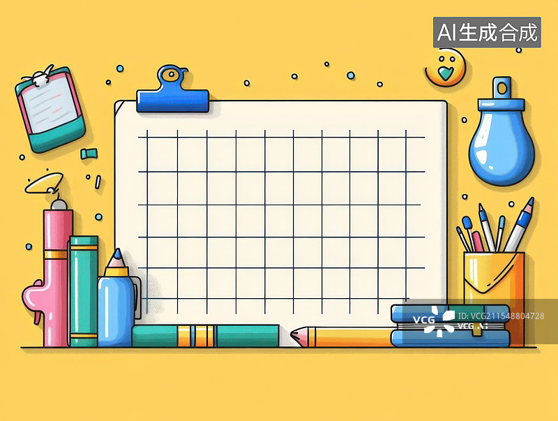 【AI数字艺术】通用版画海报插画卡通留白背景，中间留白图片素材