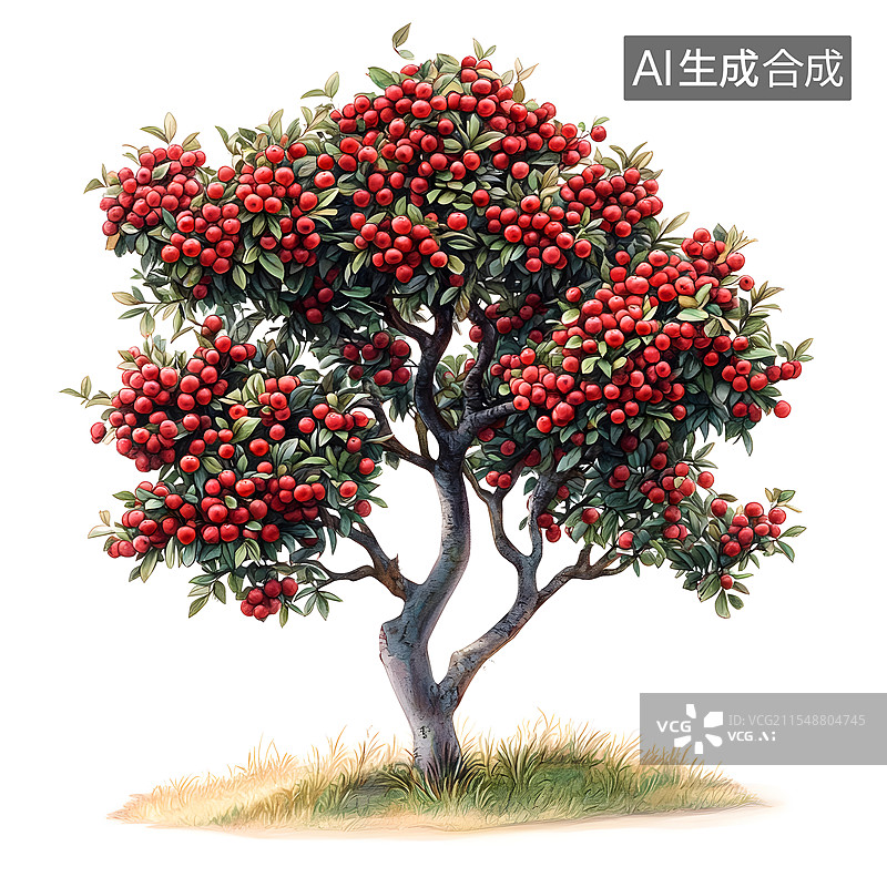 【AI数字艺术】植物 樱桃  山楂图片素材