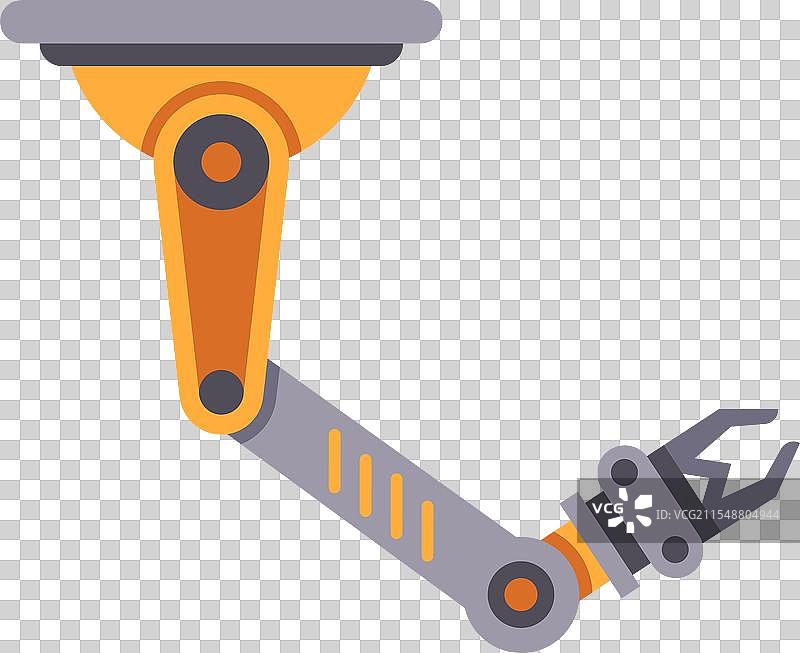 机器人手臂在现代工厂中举起一个物体图片素材