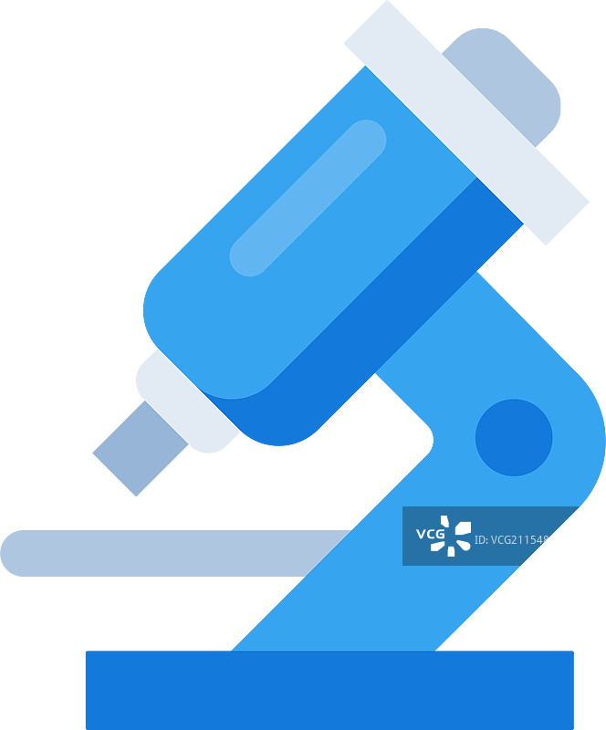 简单的蓝色显微镜图标象征科学图片素材