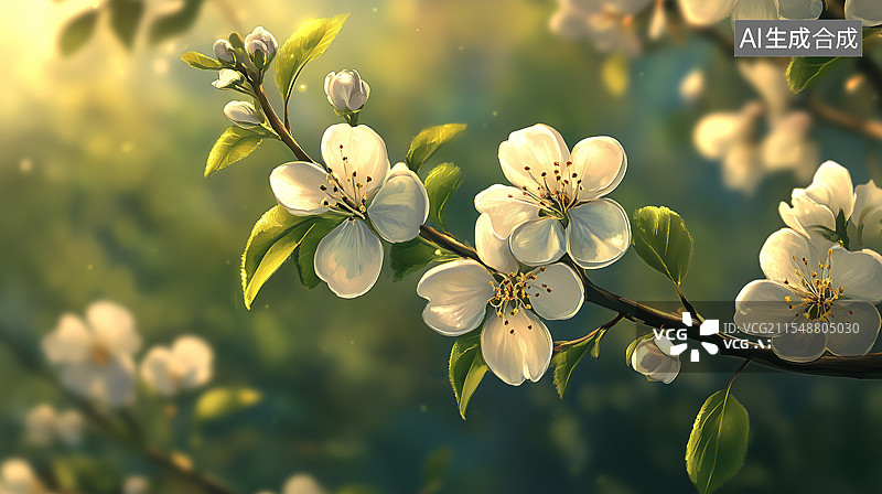 【AI数字艺术】春天盛开的花朵图片素材