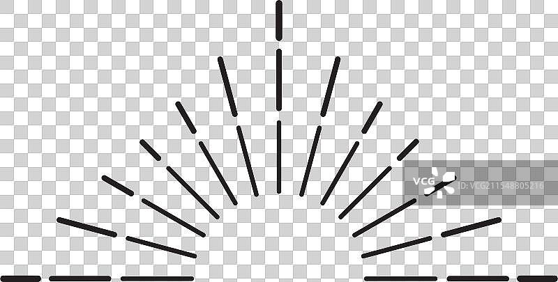 这个复古的阳光辐射设计元素具有短小的特点图片素材