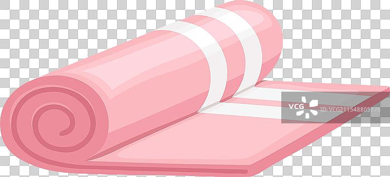 带有白色条纹的粉色瑜伽或普拉提垫图片素材