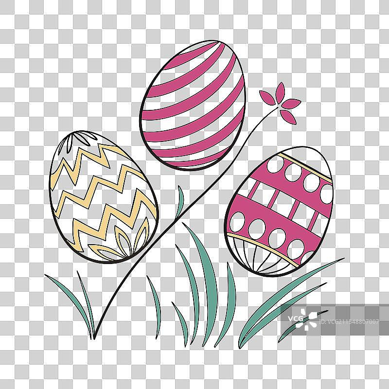 带有花卉装饰的奇幻复活节彩蛋图片素材