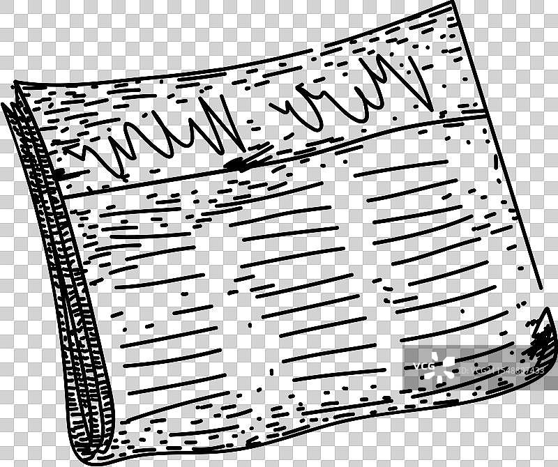 历史旧报纸素描手绘图片素材