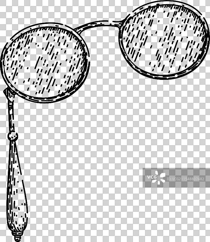 经典眼镜素描手绘图片素材