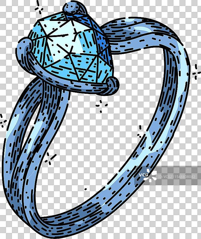 手绘铂金戒指珠宝草图图片素材