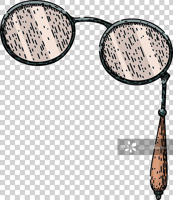 经典眼镜素描手绘图片素材