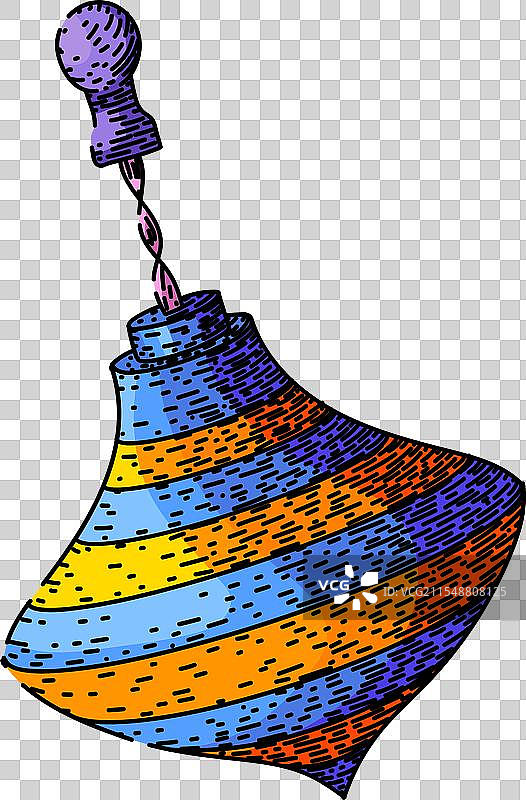 平衡旋转陀螺手绘草图图片素材