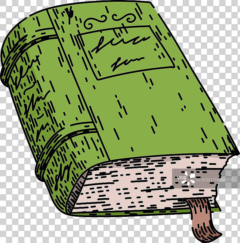 手绘的收藏复古书籍素描图片素材