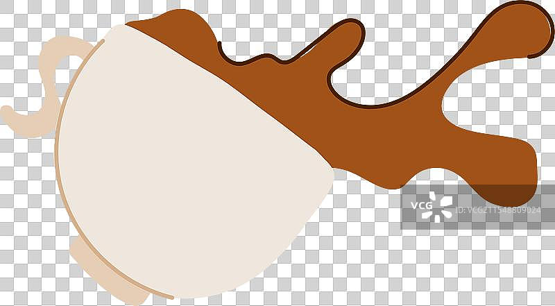 咖啡杯溅起的咖啡因卡通图案图片素材