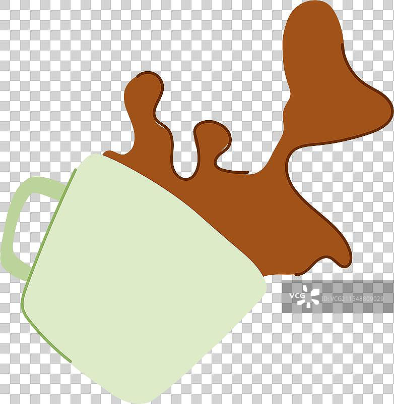 卡通咖啡杯溅水图片素材